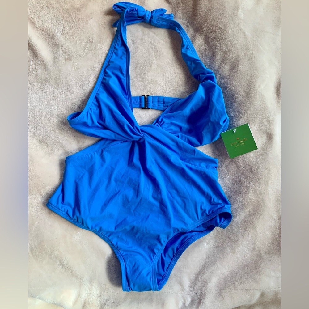 Women’s Kate Spade Knotted Halter Cut Out One Piece Swimsuit